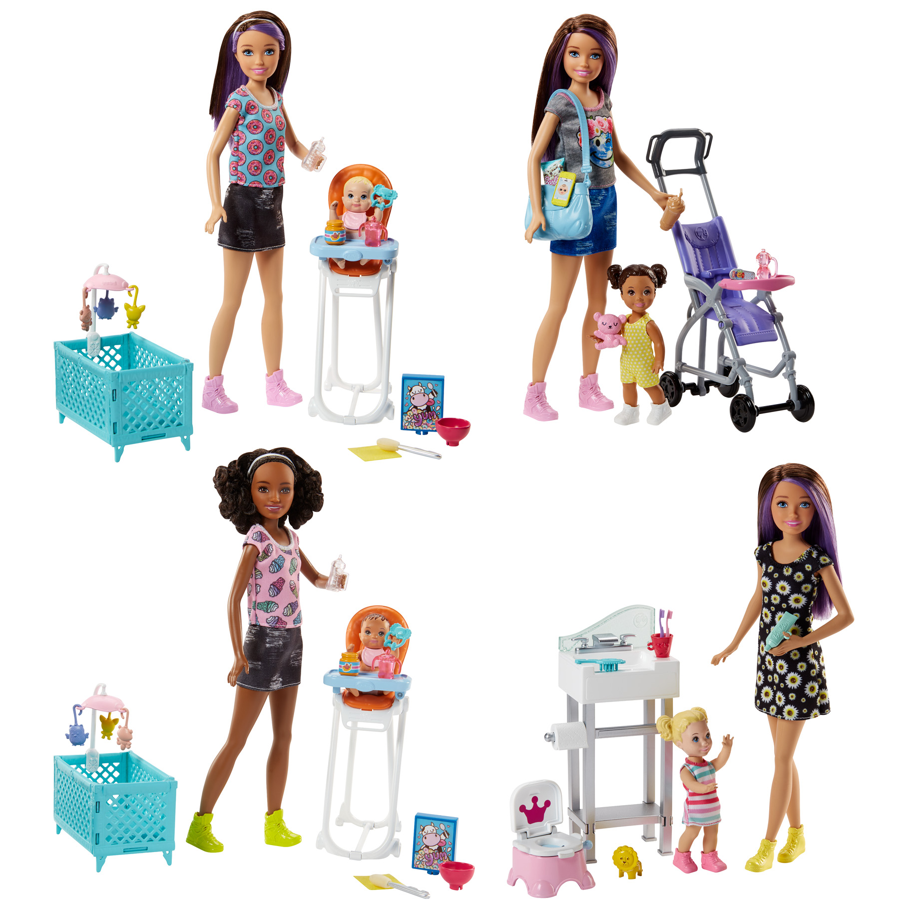 BARBIE FAMILY BABYSITTERS SPEELSET ASSORTI