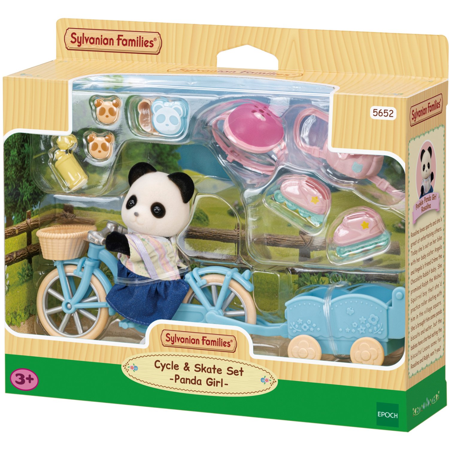 SYLVANIAN FAMILIES 5652 FIETS EN SKATE PANDA MEISJE