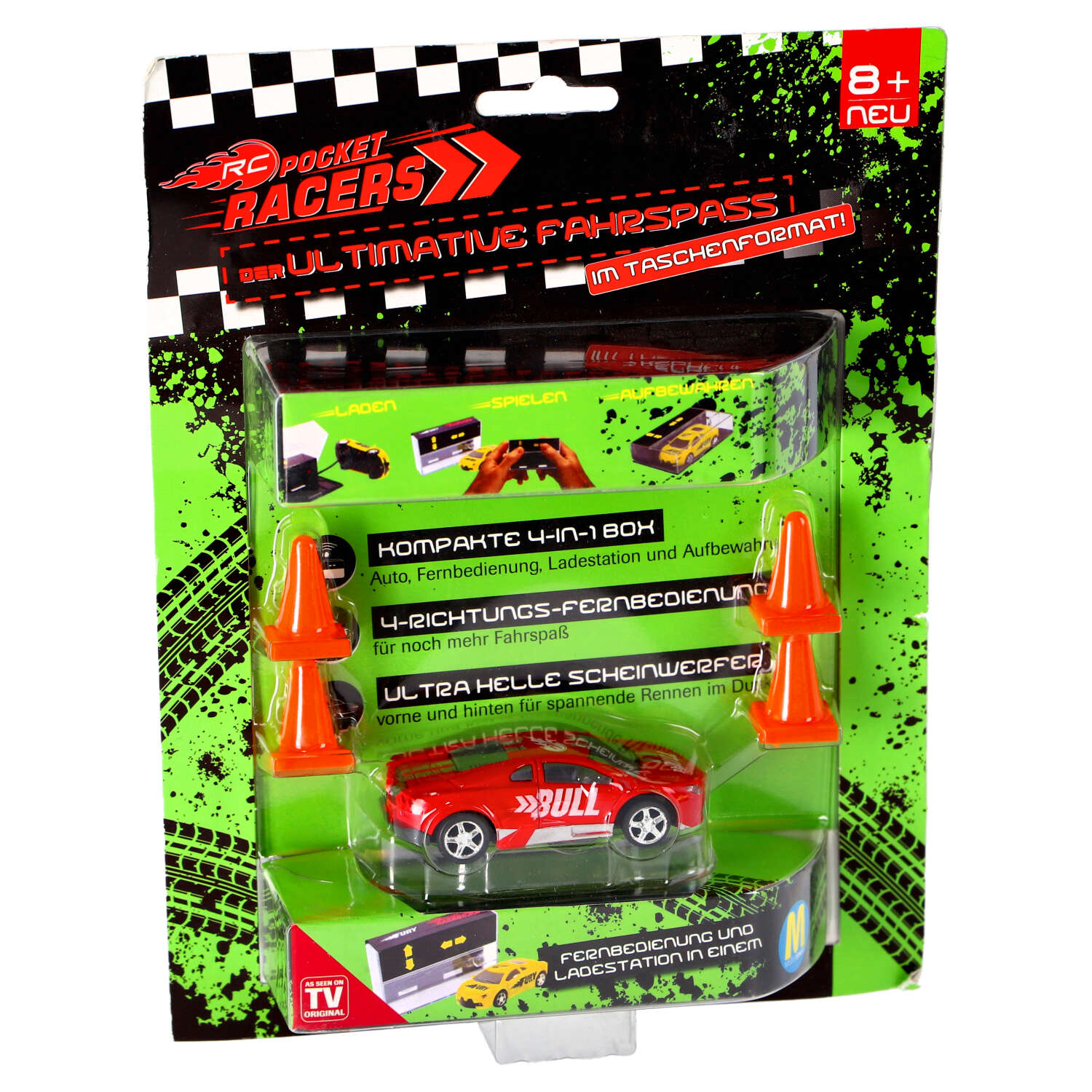 RADIOGRAFISCH BESTUURBARE AUTO POCKET RACERS 4-IN-1 RACEAUTO